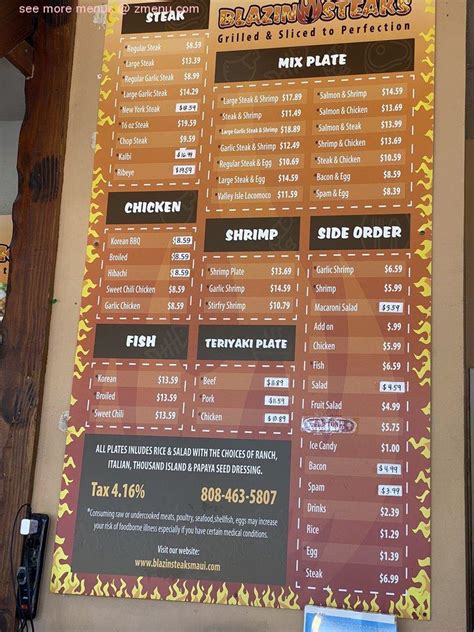 blazin steaks|Blazin Steaks Maui Delivery Menu